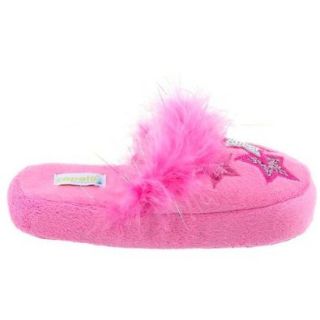 Capelli New York Soft Boa Scuff With 3 Star Applique Girls Indoor Slippers Pink Combo X large: Shoes