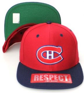 Montreal Canadiens Flat Visor Name Logo Style Snapback Hat Cap Red Blue Clothing