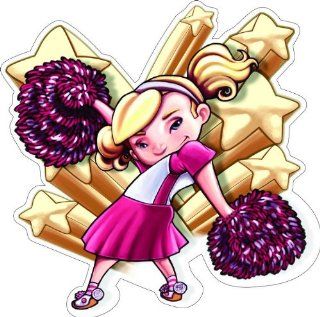 2" LITTLE CHEERLEADER Printed vinyl decal sticker for any smooth surface such as windows bumpers laptops or any smooth surface. 