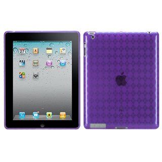 Soft Skin Case Fits Apple iPad 4 (with Retina display)/The new iPad/iPad 2/3 Purple Argyle Candy Skin + LCD Screen Protective Film + Stylus/Pen (does not fit iPad 1): Cell Phones & Accessories