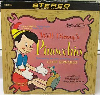 Walt Disney's Pinocchio, Narrated by the Voice of Jiminy Cricket, Cliff Edwards. Also, Prokofieff's Peter and the Wolf, Narrated by Sterling Holloway: Music
