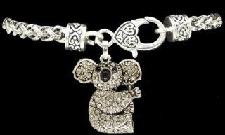 From the Heart Clear Crystal Sparkling Rhinestone Koala Bear Charm on Heavy Bracelet with Heart Lobster Claw Closure.Celebrate the Precious Endangered Species & Your Fascination with this Interesting AnimalIt SparklesPerfect gift for any Koala Be