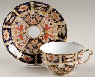 Royal Crown Derby Traditional Imari Flat Cup & Saucer Set, Fine China Dinnerware
