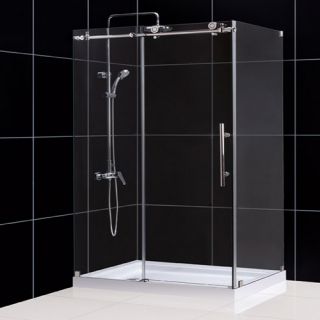 Dreamline SHEN613248008 Shower Enclosure, 32 1/2 by 48 3/8 EnigmaX Fully Frameless Sliding, Clear 3/8 Glass Polished Stainless Steel