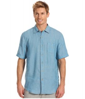 Tommy Bahama Island Modern Fit Party Breezer S/S Woven Mens Short Sleeve Button Up (Blue)