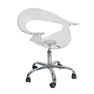 LumiSource Low Back Office Chair CHR TW RUMOR Finish: Clear