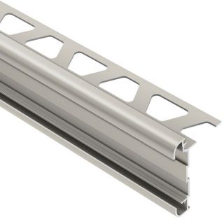 Schluter Systems 1/2 in Satin Nickel Anodized Aluminum Double Rail Edging Trim