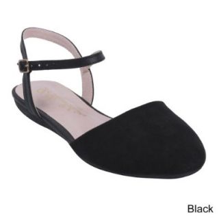 BLOSSOM BEYOND 2 Women's Closed Toe Sandal Flats With Buckle Ankle Strap: Shoes