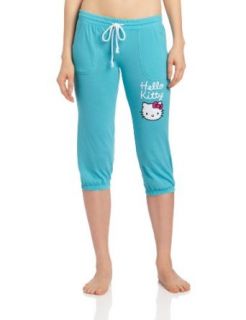 Hello Kitty Women's Solid Capri, Aqua, Small at  Womens Clothing store: Pajama Bottoms