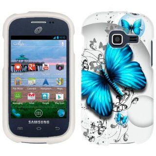 Samsung Galaxy Centura Blue Butterfly Phone Case Cover Cell Phones & Accessories