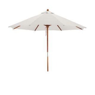 Lauren & Company Round Natural White Patio Umbrella with Pulley (Common: 9 ft x 9 ft; Actual: 9 ft x 9 ft)