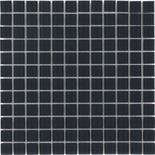 Elida Ceramica Dark Grey Glass Mosaic Square Indoor/Outdoor Wall Tile (Common: 12 in x 12 in; Actual: 11.75 in x 11.75 in)