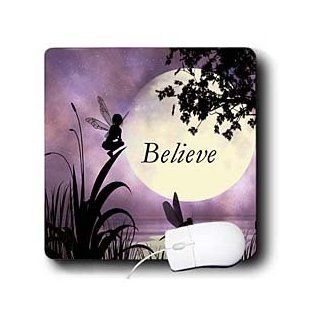 mp_35696_1 Renderly Yours Fairies   Believe, Fairy With Dragonflies With Moon And Purple Sky   Mouse Pads: Computers & Accessories