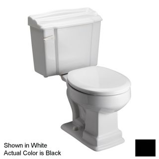 Barclay Stanford Black 1.6 GPF (6.06 LPF) 12 in Rough In Round 2 Piece Standard Height Toilet