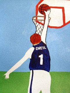 Personalized Basketball Canvas Wall Art, Hand Painted Original Art, Perfect Christmas Gift For Girls or Boys Room Decor, See Below To Speed Delivery   Childrens Wall Decor