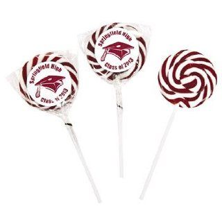 Personalized Burgundy Graduation Swirl Pops   Candy & Suckers & Lollipops  Grocery & Gourmet Food