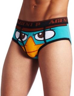 Briefly Stated Men's Phineas And Ferb Brief, Multi, Small: Clothing