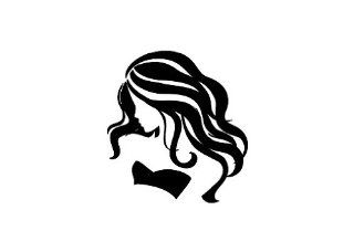 5" inches black silhouette of woman with wavy hair design vinyl decal sticker twin pack 2 in 1: Everything Else