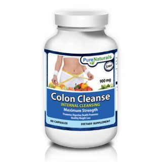 Pure Naturals Colon Cleanse Formula Contains 1800 Maximum Strength Supplements, 60 Capsules: Health & Personal Care