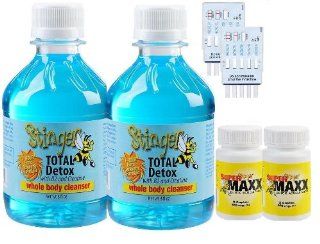 2   8oz Stinger 1 Hour Total Body Flush Detox contains B2 & Creatine w/2 SuperMaxx Accelerator & 2/6 Panel drug test (mAMP/THC/OXY/COC/OPI/BZO): Health & Personal Care