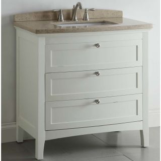 allen + roth Windleton 36 in x 22 in White with Weathered Edges Undermount Single Sink Bathroom Vanity with Natural Marble Top