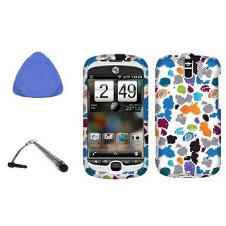 Hard Plastic Snap on Cover Fits HTC Mytouch 3G Slide Color Leopard 2D White+tool+Stylus Silver Pen T Mobile (does NOT fit HTC myTouch 3G or HTC Mytouch 4G or HTC Mytouch 4G Slide): Cell Phones & Accessories