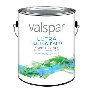 Valspar Ultra 128 fl oz Interior Flat Ceiling White Latex Base Paint and Primer in One with Mildew Resistant Finish