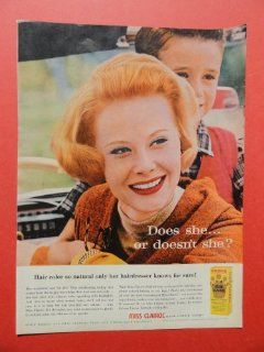 Miss Clairol hair color bath, 1957 print ad(does she or doesn't she?)original magazine Print Art. : Everything Else