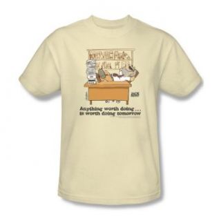 Jack Squat Worth Doing Tomorrow Mens Short Sleeve Tee Cream T Shirt: Movie And Tv Fan T Shirts: Clothing
