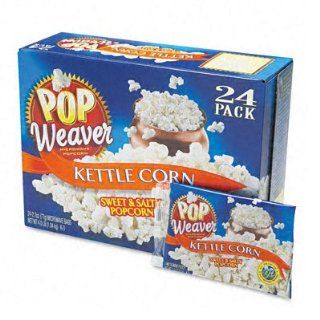 Pop Weaver Microwave Popcorn, Kettle Corn Flavor, 24/Box : Grocery & Gourmet Food