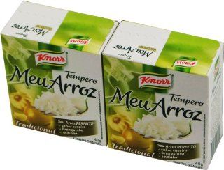 Knorr   Meu Arroz   Seasoning for White Rice Base Salt and Garlic   Traditional   Contains 5 sachets   40g  Tempero p/ arroz branco a Base de Sal e Alho   Tradicional   Contm 5 Sachs   40g (PACK OF 02)  Sea Salts  Grocery & Gourmet Food