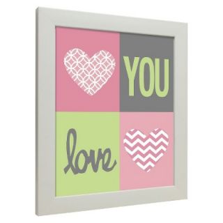 Icons   Love You Hearts Wall Art   Pink