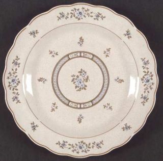 Royal Doulton Dorset Dinner Plate, Fine China Dinnerware   Blue Flowers,Scallope