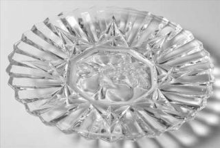 Federal Glass  Pioneer Clear Plate Luncheon   Clear & Frosted,  Pressed Fruit De