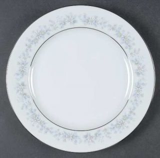 Noritake Marywood Salad Plate, Fine China Dinnerware   Contemporary,White,Green,