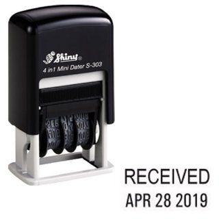 Shiny Self Inking Rubber Date Stamp   RECEIVED   S 303   BLACK INK (42511 RECEIVED K) : Business Stamps : Office Products