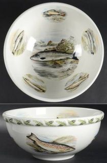 Portmeirion Compleat Angler Fern 11 Large Salad Serving Bowl, Fine China Dinner