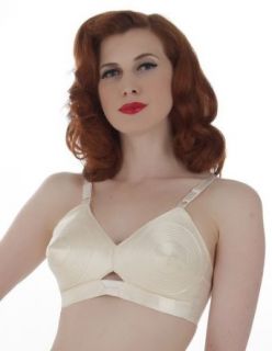 What Katie Did Vintage Peach Satin Padded Bullet Bra at  Womens Clothing store