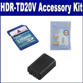 Sony HDR TD20V Camcorder Accessory Kit includes KSD2GB Memory Card, SDNPFV50NEW Battery, ZELCKSG Care & Cleaning  Camera & Photo