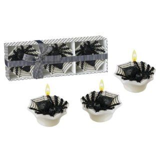 Grasslands Road Ghoulish Glamour Spider Web Floating Candle Set with Ribbon Package   Halloween Floating Candles