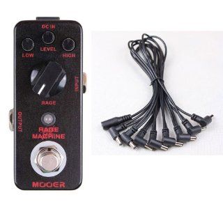 MOOER Rage Machine Metal Distortion Pedal/Effect Pedal True Bypas+ free 8 way cable: Musical Instruments