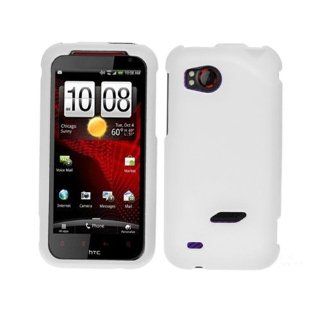 Hard Plastic Snap on Cover Fits HTC 6425 Vigor, ThunderBolt 2 White Rubberized Verizon (does not fit ThunderBolt I) Cell Phones & Accessories