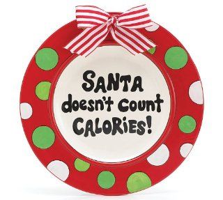 Santa Doesn't Count Calories Christmas Platter For Holiday Dining: Kitchen & Dining