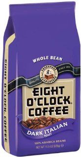 Eight O'Clock Coffee Coffee Dark Italian Roast Whole Bean   12 Pack  Instant Coffee  Grocery & Gourmet Food