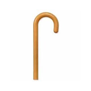 Wooden walking Cane   Natural Stain color. This traditional walking cane can be used in either right or left hand. This cane is also known as hospital cane. It is made in solid wood, weight capacity 250 pounds, height 36 37 inches. S 
