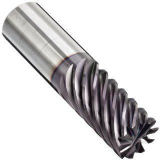 Guhring 3179 Carbide Square Nose End Mill, TiAlN/TiN Multilayer Finish, Finishing Cut, 45 Deg Helix, 10 Flutes, 4" Overall Length, 1" Cutting Diameter, 1" Shank Diameter: Industrial & Scientific
