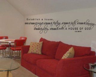 Establish a House, Even a House of Prayer: A House of Fasting Scriptural Christian Vinyl Wall Decal Mural Quotes Words Cl005establishii   Other Products  