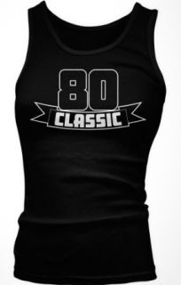 Classic 80 Junior's Tank Top, Eighty years Old 80th Birthday Eightieth Bday, 80 Classic Design Boy Beater: Clothing