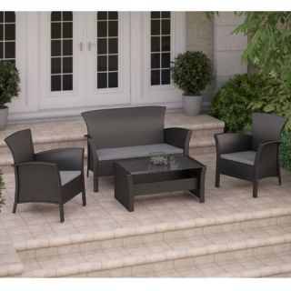 Cascade 4 Piece Lounge Seating Group with Cushion