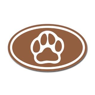 Brown Paw Print Oval Decal by stickerhound